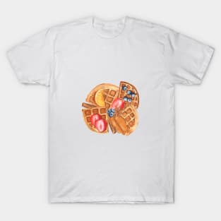 Belgian waffles and berries composition T-Shirt